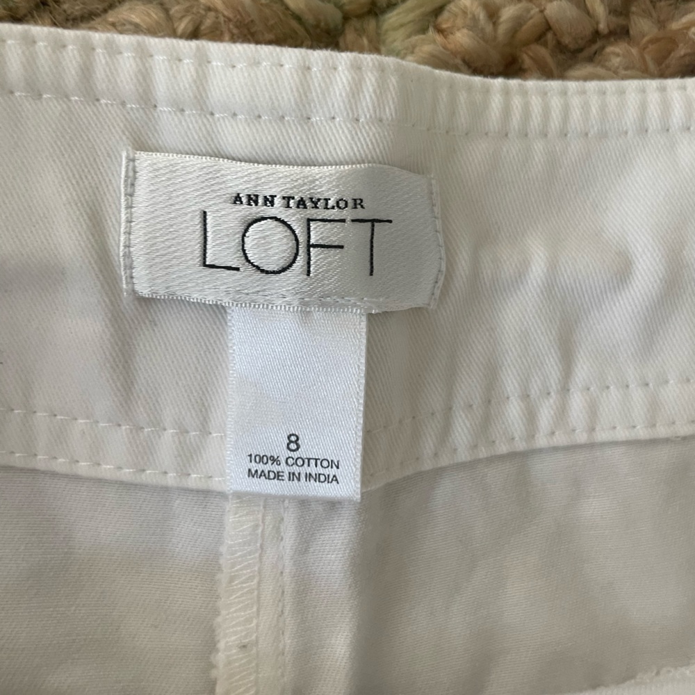 LOFT 8 White Cotton Nautical Shorts - Picture 4 of 7